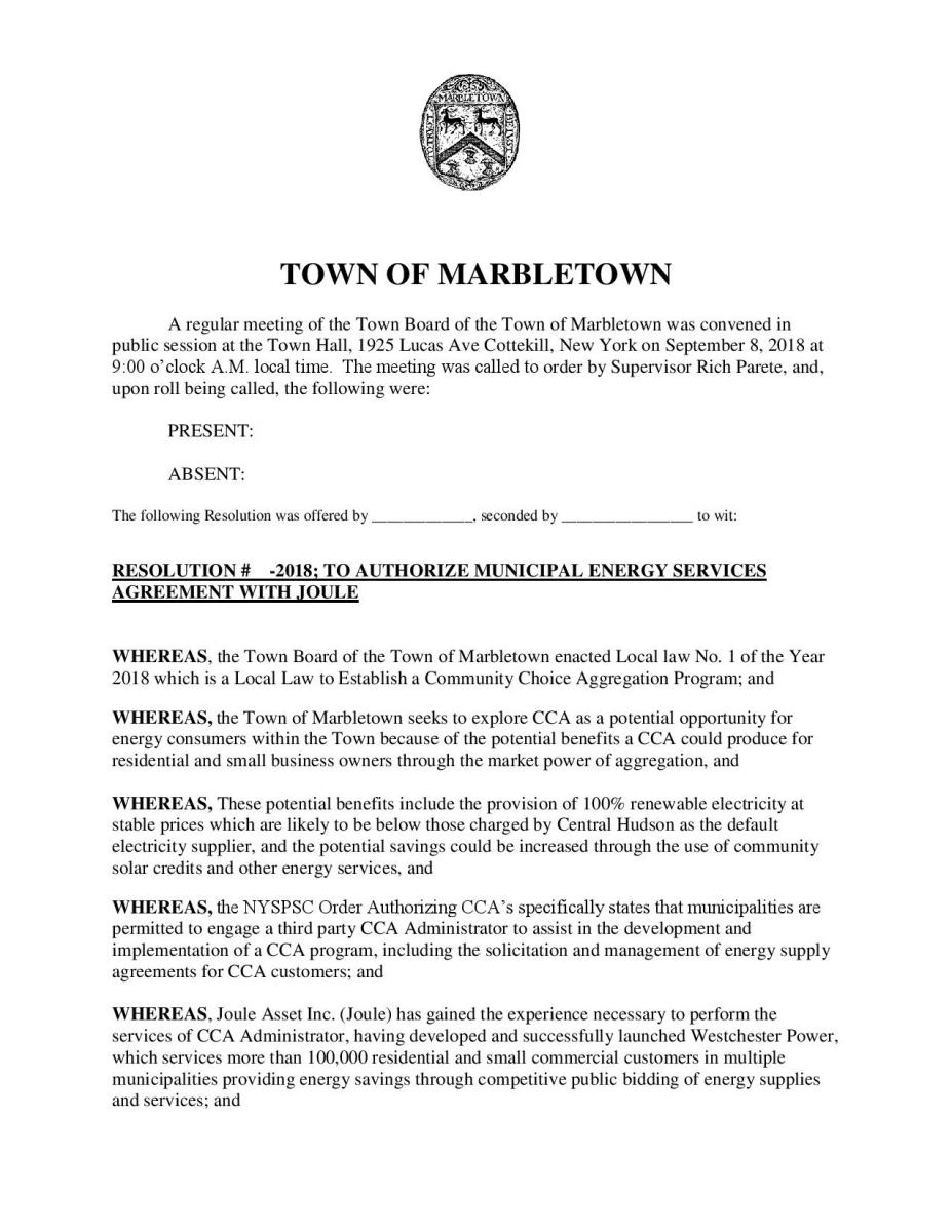 Joule CCA Administrator Resolution Page 1