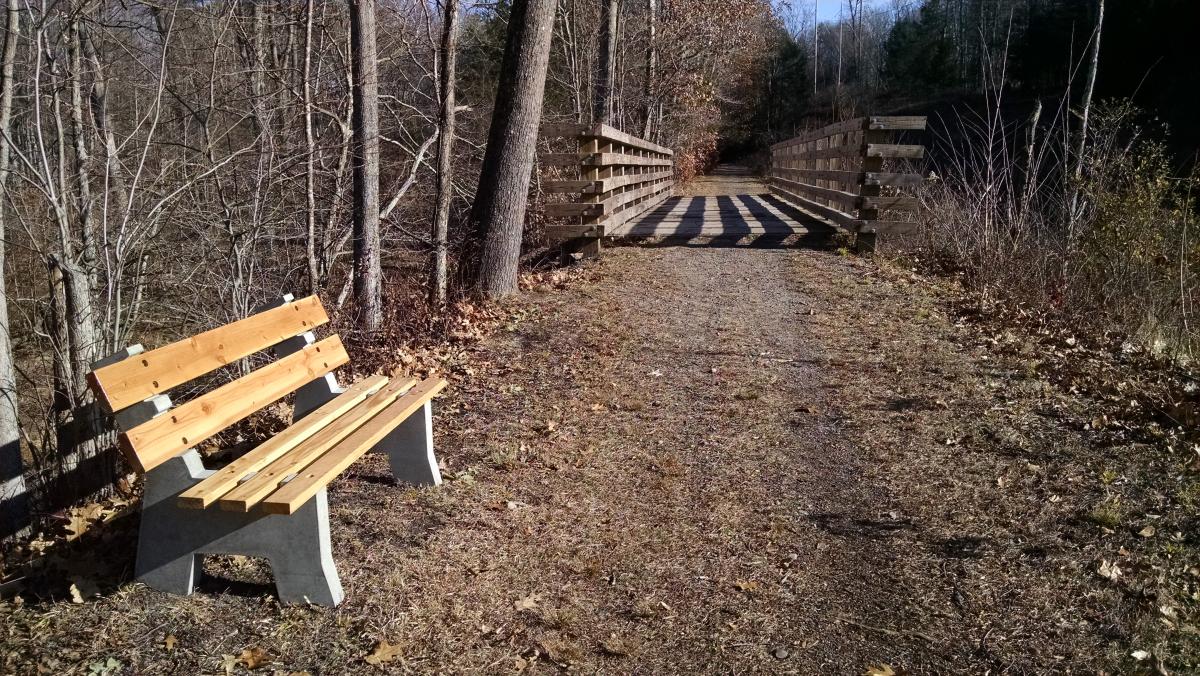 New Bench at Kripplebush Creek Bridge